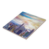 NYC Panorama mit Chrysler und Reich-Staat Fliese (Seite)