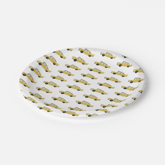 NYC Party Taxi Bitte Papier Party Teller (Schrägansicht)