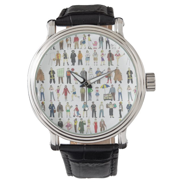NYC People New York City Brooklyn Manhattan Watch Armbanduhr (Vorderseite)