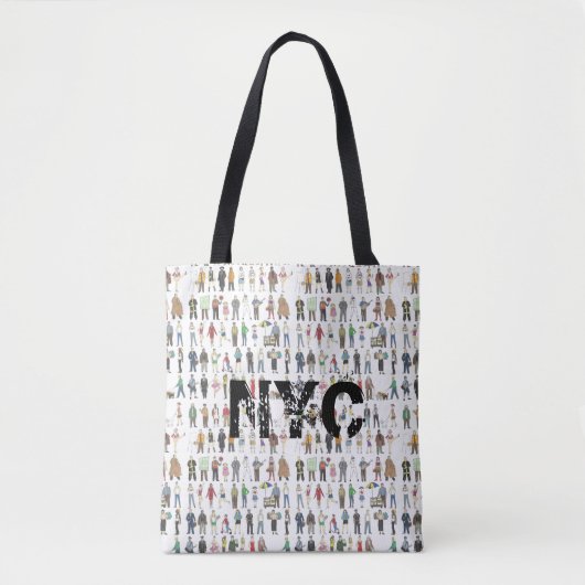 NYC People New York City Watercolor Print Tasche (Vorderseite)