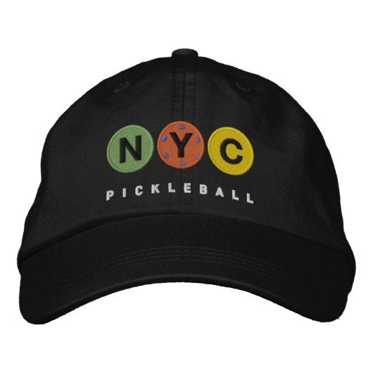 NYC Pickleball EMBROIDERIERTE Dunkle Kappe v2 (Vorderseite)