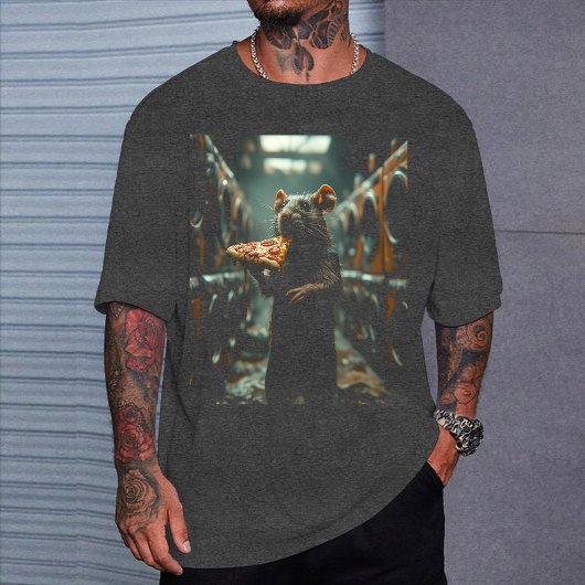 NYC "Pizza Rat" Tee, Famous Subway Rat Graphic T-Shirt