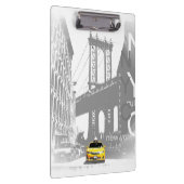 Nyc Pop Art Yellow Taxi New York City Brooklyn Klemmbrett (Rechts)