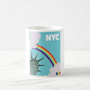 NYC Rainbow Vintage Reiseplakate Kaffeetasse