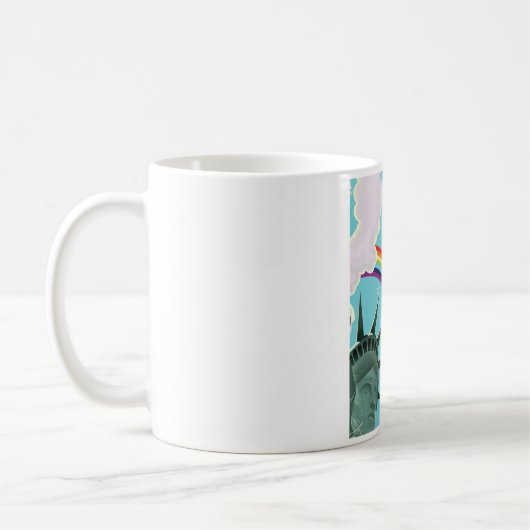 NYC Rainbow Vintage Reiseplakate Kaffeetasse (Links)
