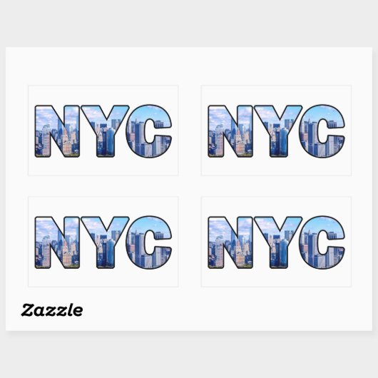 NYC RECHTECKIGER AUFKLEBER (Blatt)