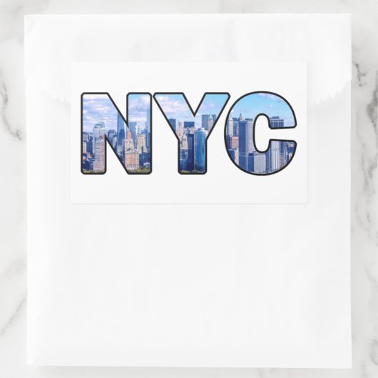 NYC RECHTECKIGER AUFKLEBER (Tasche)
