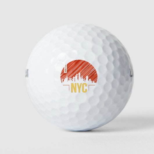 NYC Retro Style Golfball (Vorderseite)