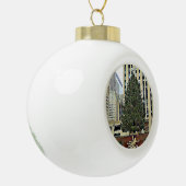 NYC Rockefeller Baum-Skaten-Eisbahnen-Weihnachten Keramik Kugel-Ornament (Links)