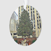 NYC Rockefeller Baum-Skaten-Eisbahnen-Weihnachten Ornament (Vorderseite)