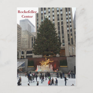 NYC Rockefeller Center Skater Weihnachtspostkarte Feiertagspostkarte
