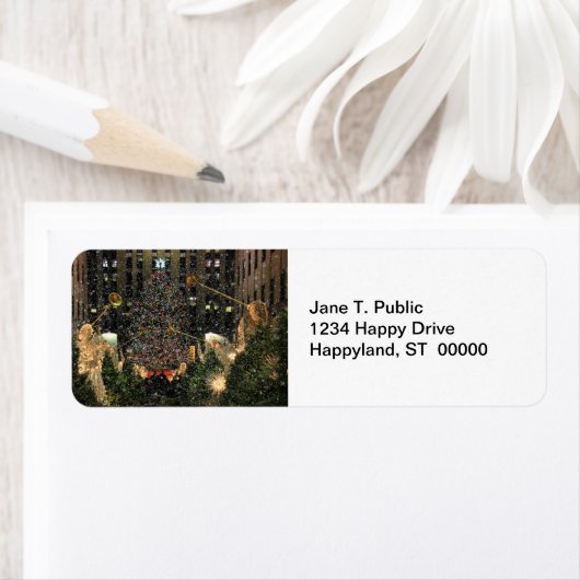 NYC Rockefeller Center Xmas Tree Falling Snow (Insitu)