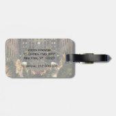 NYC Rockefeller Center Xmas Tree Falling Snow Gepäckanhänger (Rückseite horizontal)