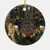 NYC Rockefeller Center Xmas Tree Falling Snow Keramikornament (Vorne)