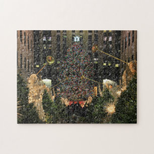 NYC Rockefeller Center Xmas Tree Falling Snow Puzzle