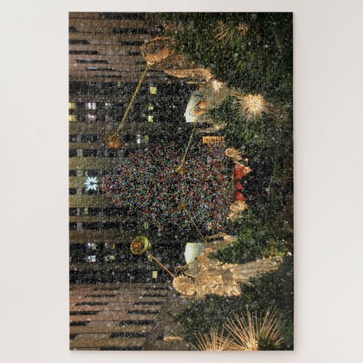 NYC Rockefeller Center Xmas Tree Falling Snow Puzzle (Vertikal)