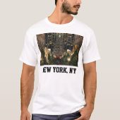 NYC Rockefeller Center Xmas Tree Falling Snow T-Shirt (Vorderseite)