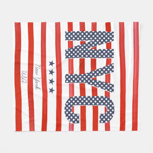 NYC | Rot-, weißer u. Blauerentwurf Fleecedecke (Vorderseite (Horizontal))