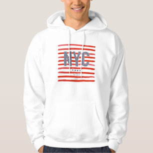 NYC Rot-, weißer u. Blauerentwurf Hoodie
