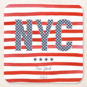 NYC | Rot-, weißer u. Blauerentwurf Rechteckiger Pappuntersetzer (Vorderseite)