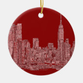 NYC Rotgraphik Keramikornament (Vorne)