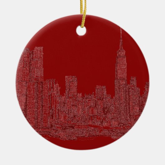 NYC Rotgraphik Keramikornament (Vorne)
