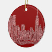 NYC Rotgraphik Keramikornament (Links)