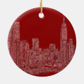 NYC Rotgraphik Keramikornament (Hinten)