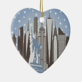 NYC Schneeflocken Keramikornament (Rechts)