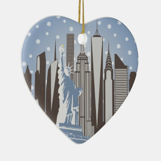 NYC Schneeflocken Keramikornament (Rechts)