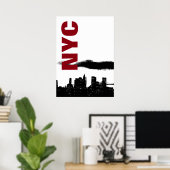 NYC Schwarz-weiß Manhattan Silhouette Pop Art Poster (Heimbüro)