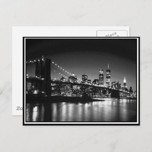 NYC schwarz-weiß Postkarte (Vorne/Hinten)