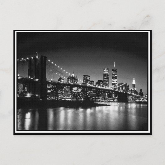 NYC schwarz-weiß Postkarte (Vorderseite)