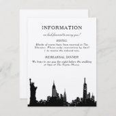 NYC Schwarzweiß-Informationskarte RSVP Karte (Vorne/Hinten)
