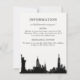 NYC Schwarzweiß-Informationskarte RSVP Karte