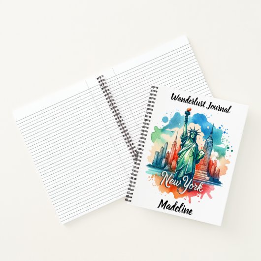 NYC-Sehenswürdigkeiten unter dem pulsierenden Himm Notizblock (Innenseite)