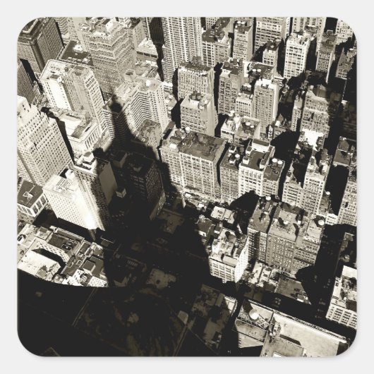 NYC Shadow Quadratischer Aufkleber (Vorderseite)
