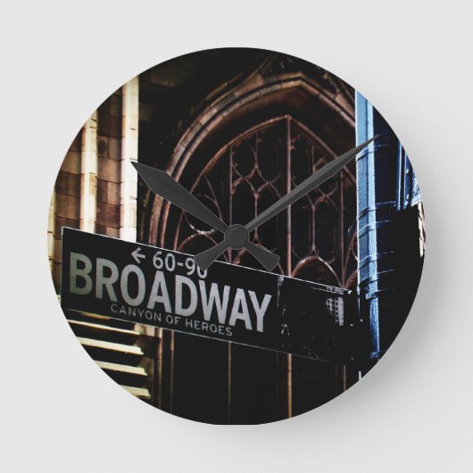 NYC signs Runde Wanduhr (Vorderseite)