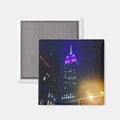 NYC Skycraper Lila Empire State Gebäude Night Magnet (Vorderseite/Rückseite)