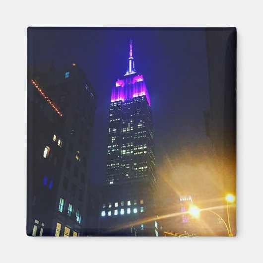 NYC Skycraper Lila Empire State Gebäude Night Magnet (Vorne)