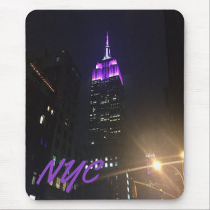 NYC Skycraper Lila Empire State Gebäude Night Mousepad