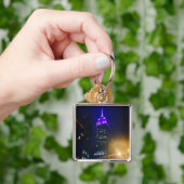 NYC Skycraper Lila Empire State Gebäude Night Schlüsselanhänger (Hand)