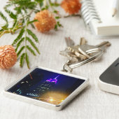 NYC Skycraper Lila Empire State Gebäude Night Schlüsselanhänger (Seite)