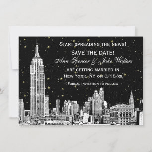 NYC Skyline 01 Etch DIY BG Farbe Save-the-Date Sch Save The Date