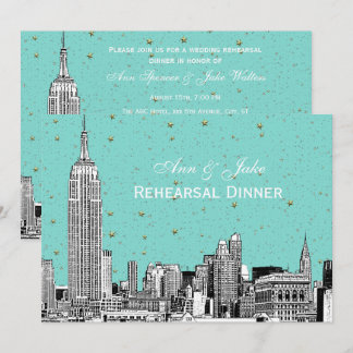 NYC Skyline 01 Etchd DIY BG Color Probe Dinner Einladung