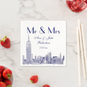 NYC Skyline 01 Etchd DIY BG Wedding Mr. Blue Serviette (Beispiel)