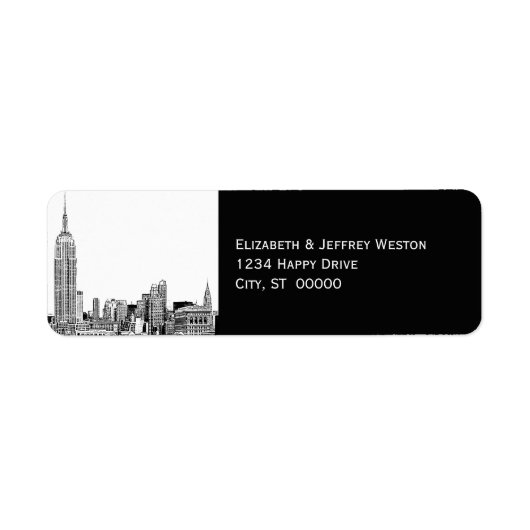 NYC Skyline 01 Etched DIY BG Address Label (Vorne)