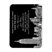 NYC Skyline 01 Etched DIY BG Color Save the Date Magnet (Vertikal)