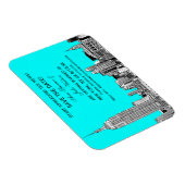 NYC Skyline 01 Etched DIY BG Color Save the Date Magnet (Rechte Seite)
