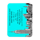 NYC Skyline 01 Etched DIY BG Color Save the Date Magnet (Vertikal)